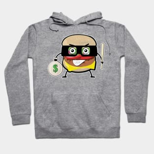 Burger Bandit - Funny Character Illustration Hoodie